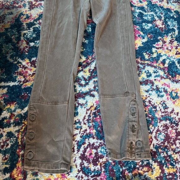 By Anthropologie Ona Skinny Leg Utility Pants Button Ankle size 25 - Picture 5 of 10